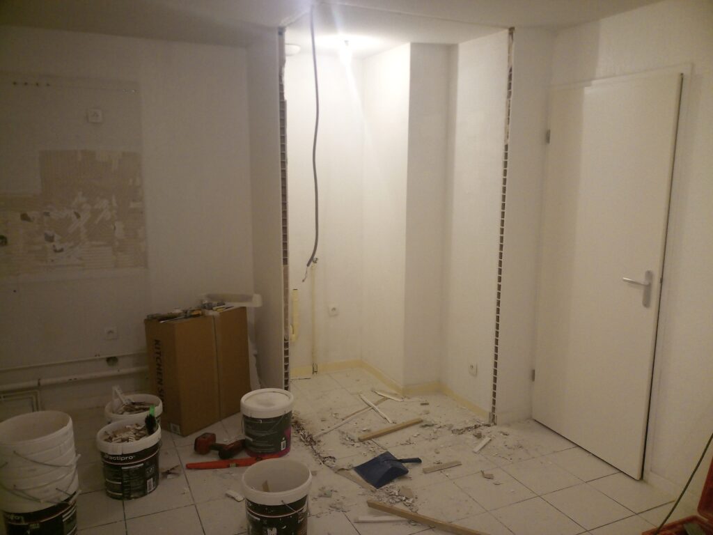 Chantier de rénovation de cuisine – démolition et préparation